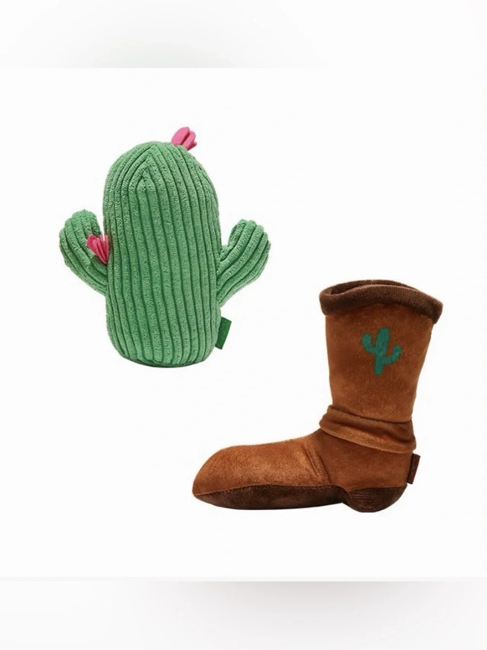 Wild West Cowboy Boot & Cactus Dog Toys with Squeakers